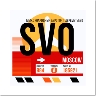 Moscow (SVO) Airport // Sunset Baggage Tag Posters and Art